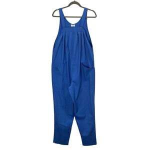Vintage 60s Blue Cotton Blend Casual Overalls by Marion Sue- Size Small